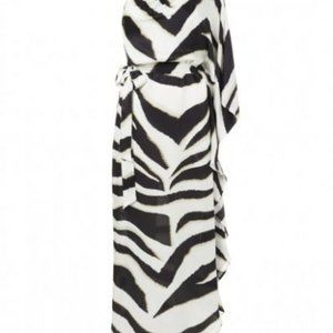 Brand New with tags Melissa Odabash silk zebra Lauren one shoulder dress